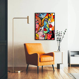 Pop Art-tavla - Fragmenterade ansikten | Konsttryck Tavla Väggdekoration affisch kopia