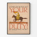 Vintage militärposter Come On Boys Do Your Duty