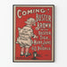 Vintageposter Coming Buster Brown – Retro väggdekoration i rött