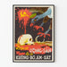 Vintage antikommunistisk dekorativ poster med skalle och gam