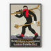 Vintageposter med skidkläder och utrustning från Loden-Fabrik Frey