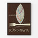 Skandinavisk minimalistisk designposter med stiliserade blad och bestick