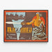 Vintageposter av Die Nibelungen med krigare i strid och svärd — inramlat konstverk på väggen