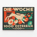 Vintageposter Die Woche - Tävling 1000 Påskägg — inramlat konstverk på väggen