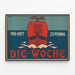 Vintageposter Die Woche au voilier rouge — inramlat konstverk på väggen