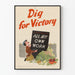Vintageposter Dig for Victory - Väggdekoration Odla Din Framgång