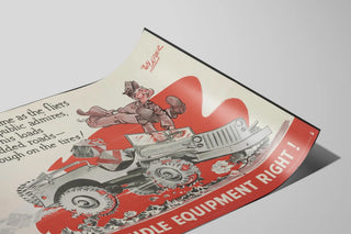 Vintageposter Säkerhet Militärutrustning Joe Dope — vy av konstverket