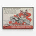 Vintageposter Säkerhet Militärutrustning Joe Dope — inramlat konstverk på väggen