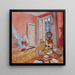 Madame Hessel i det rosa rummet i Clayes - Édouard Vuillard — inramlat konstverk på väggen