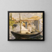 Claude Monet som målar i sin båt-studio - Édouard Manet — inramlat konstverk på väggen
