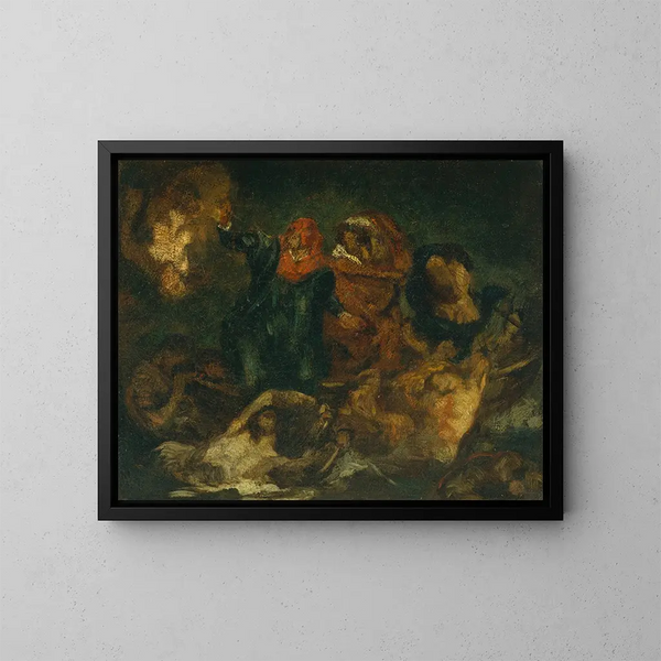 kopia efter Le Radeau de Dante - Édouard Manet — inramlat konstverk på väggen