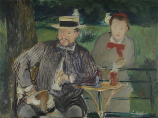 porträtt av Dernest Hosched och hans dotter Marthe - Édouard Manet — vy av konstverket
