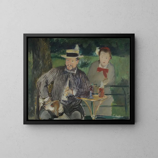 porträtt av Dernest Hosched och hans dotter Marthe - Édouard Manet — inramlat konstverk på väggen