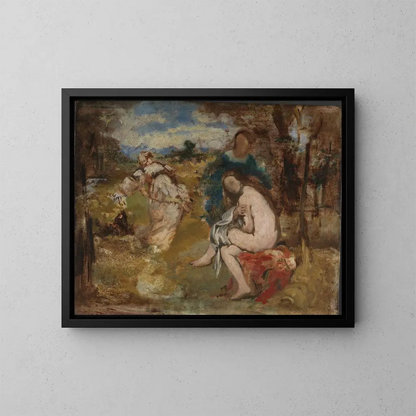 Nymphe surprise - Édouard Manet — inramlat konstverk på väggen