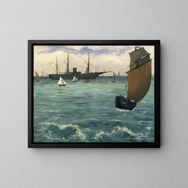 Le Kearsarge à Boulogne - Édouard Manet — inramlat konstverk på väggen