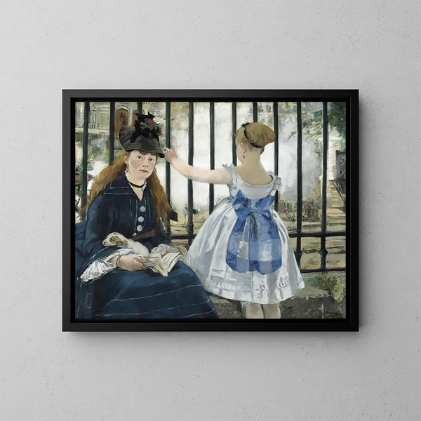 Le Chemin de fer - Édouard Manet — inramlat konstverk på väggen