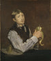 ung pojke som skalar ett päron - Édouard Manet — vy av konstverket