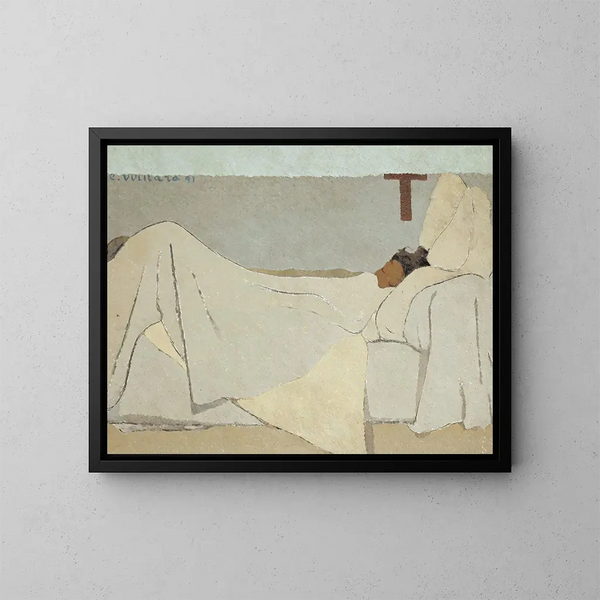 Vid sängen - Édouard Vuillard — inramlat konstverk på väggen