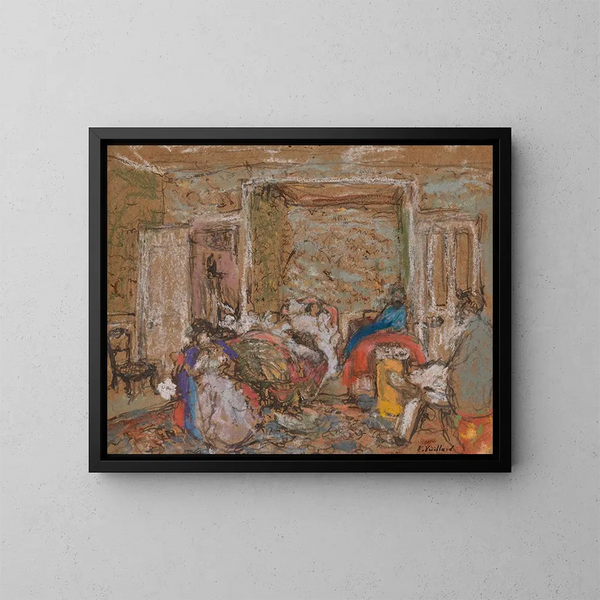 Chambre Amfrville, Madame Hessel souffrante - Édouard Vuillard — inramlat konstverk på väggen