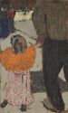 Barn med röd halsduk - Édouard Vuillard — inramlat konstverk på väggen