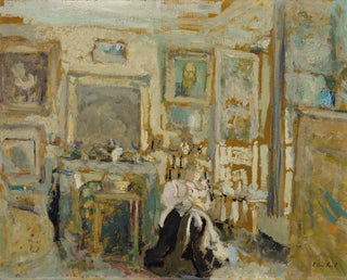 en sittande kvinna i ett ljust interiör - Édouard Vuillard — vy av konstverket