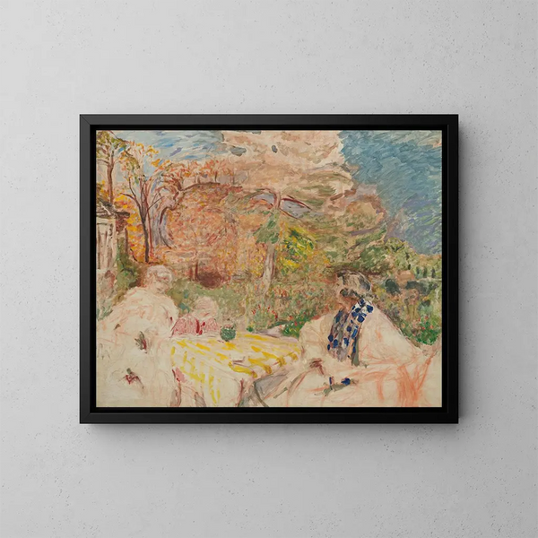 kvinnor och barn vid Clos de Cézanne - Édouard Vuillard — inramlat konstverk på väggen