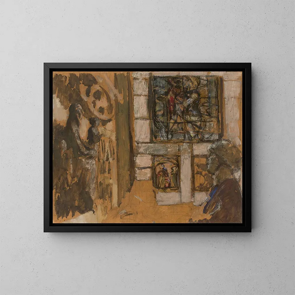 La Salle du Moyen Âge au Musée des Arts Décoratifs - Édouard Vuillard — inramlat konstverk på väggen