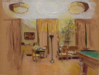 Lucy Hessel och Lulu i stora salongen i Clayes - Édouard Vuillard — vy av konstverket