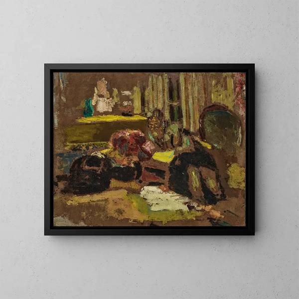 Madame Fontaine inclinée - Édouard Vuillard — inramlat konstverk på väggen