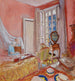 Madame Hessel i det rosa rummet i Clayes - Édouard Vuillard — vy av konstverket