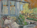 Madame Hessel läsande på terrassen vid Clos Cézanne - Édouard Vuillard — vy av konstverket