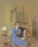 Madame Lucien Sauphar sittande i sitt vardagsrum - Édouard Vuillard — vy av konstverket
