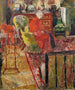 Madame Vuillard i röd morgonrock - Édouard Vuillard — vy av konstverket