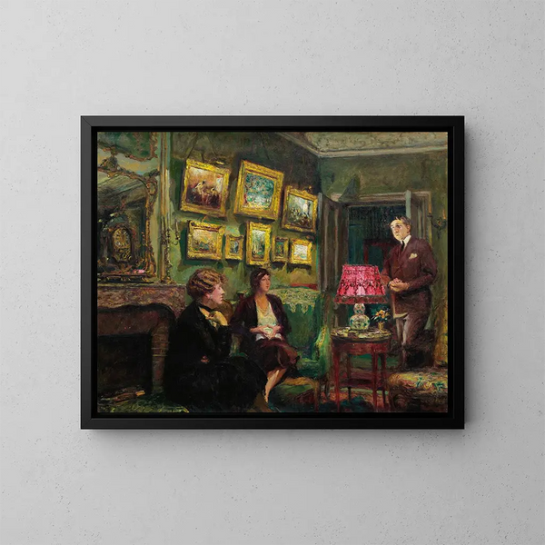 Mme Gillou hemma hos henne, den perfekta harmonin - Édouard Vuillard — inramlat konstverk på väggen