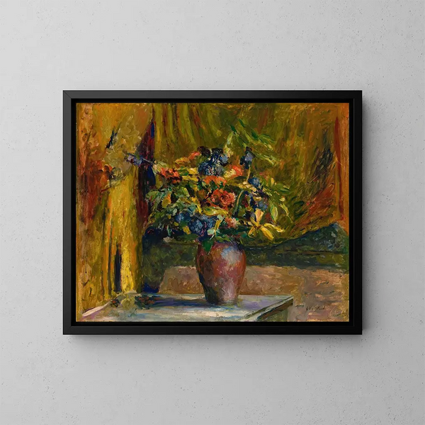 med fotstöd av dalouette och pelargoner - Édouard Vuillard — inramlat konstverk på väggen