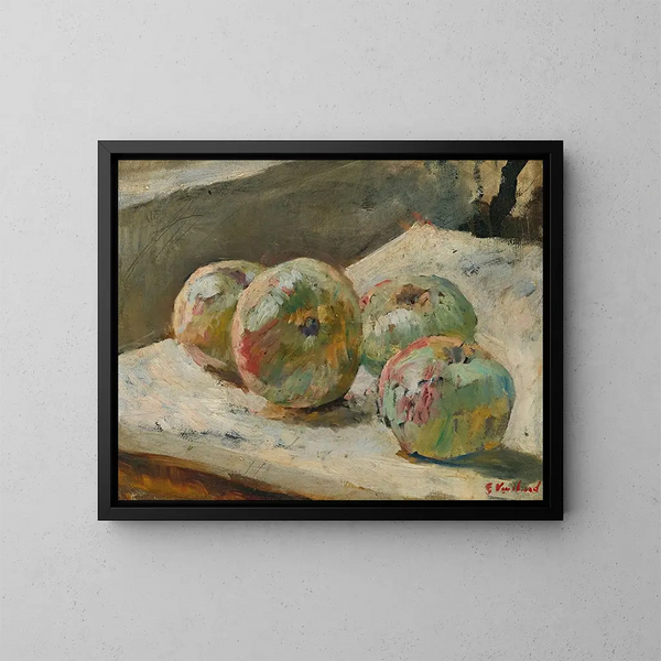 Quatre pommes - Édouard Vuillard — inramlat konstverk på väggen