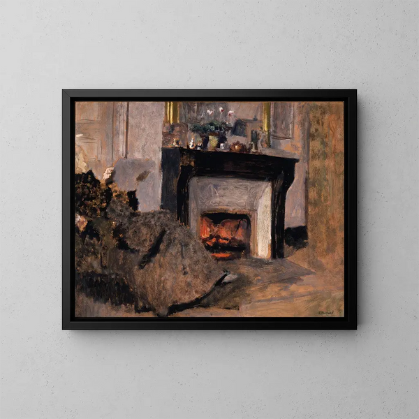 La Cheminée - Édouard Vuillard — inramlat konstverk på väggen