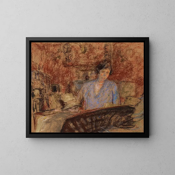 Studie för porträttet av Madame Lucien Sauphar - Édouard Vuillard — inramlat konstverk på väggen