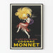 Vintageposter Cognac Monnet du Soleil i ett Glas