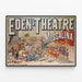 Gammal poster Eden-Teatern Messalina väggdekoration vintage — inramlat konstverk på väggen