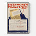 Vintage väggposter Eisenhower Thanks Us - Industriell och historisk inredning