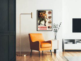 Vintage propagandaposter för militär "El Enemigo de la Humanidad"