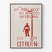 Vintageaffisch för fackföreningskamp Citroën CGT CFDT