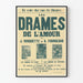 Vintageposter av Les Drames de l'Amour av J. Rouquette och A. Fourgeaud