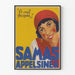 Vintageposter Samas Apelsiner med leende kvinnoporträtt