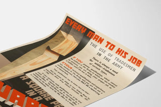 Vintageposter 'A square peg in a square hole' militär väggdekoration