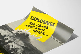 Vintage krigsaffisch Explosives The Power that Wins Wars