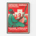 Vintageposter från Strasbourg koloniala utställning Afrikanska byn