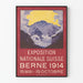 Nationell Schweizutställning Bern 1914 väggdekoration vintage poster