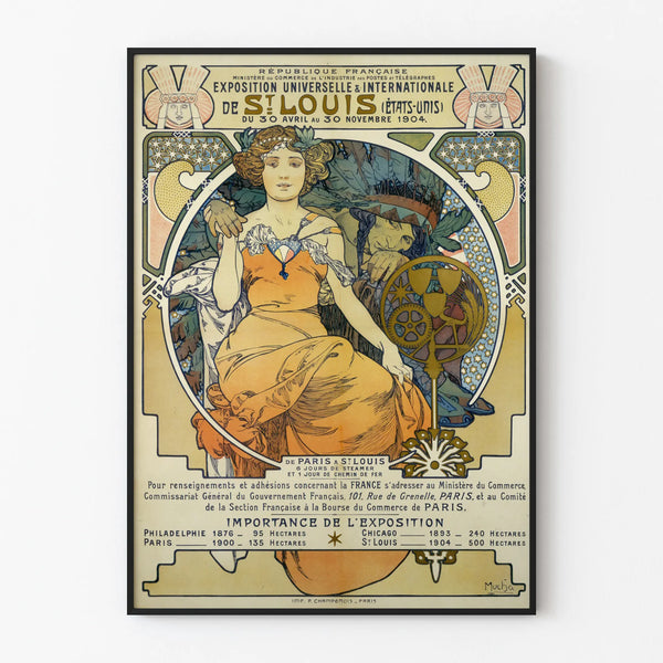 Art Nouveau-poster för världsutställningen i St Louis 1904